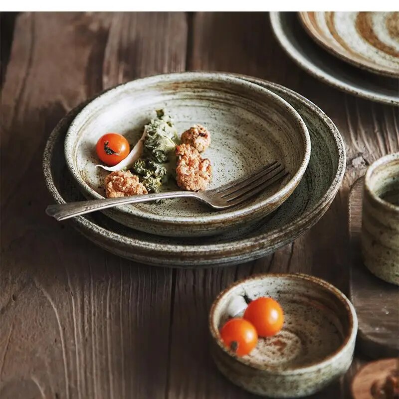 Home Cooking Japanese - Japońska ręcznie robiona kamionkowa zastawa stołowa,